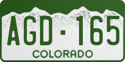 CO license plate AGD165