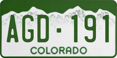 CO license plate AGD191
