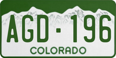 CO license plate AGD196