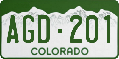 CO license plate AGD201
