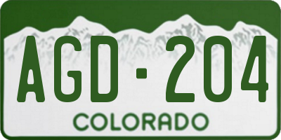 CO license plate AGD204
