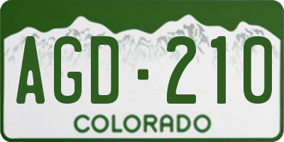 CO license plate AGD210