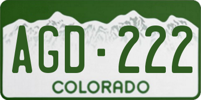 CO license plate AGD222