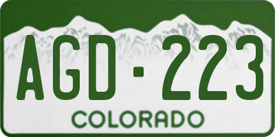 CO license plate AGD223