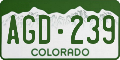 CO license plate AGD239