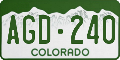 CO license plate AGD240