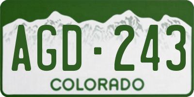 CO license plate AGD243