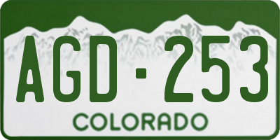 CO license plate AGD253