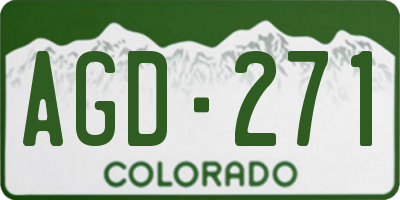 CO license plate AGD271