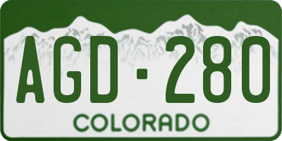 CO license plate AGD280