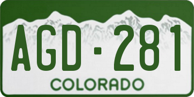 CO license plate AGD281