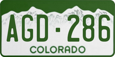 CO license plate AGD286