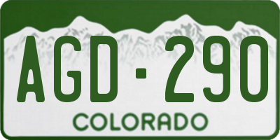 CO license plate AGD290