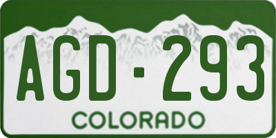 CO license plate AGD293