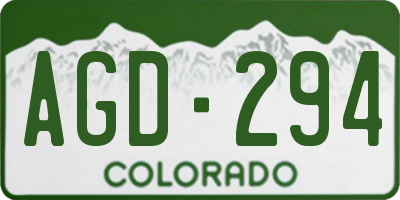 CO license plate AGD294