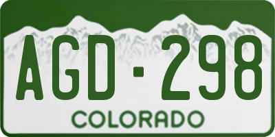 CO license plate AGD298