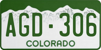 CO license plate AGD306