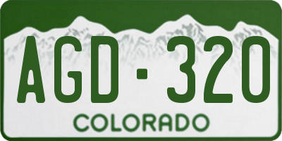 CO license plate AGD320