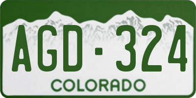 CO license plate AGD324