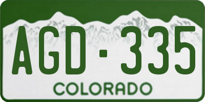 CO license plate AGD335