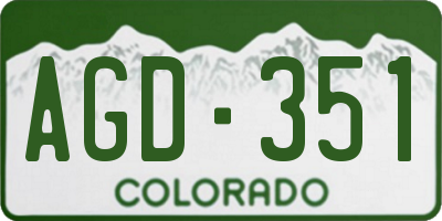 CO license plate AGD351