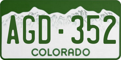 CO license plate AGD352