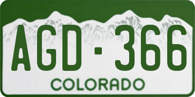 CO license plate AGD366