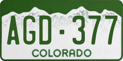 CO license plate AGD377