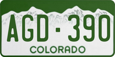 CO license plate AGD390