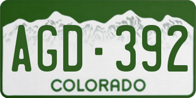 CO license plate AGD392