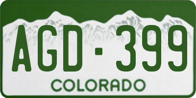CO license plate AGD399