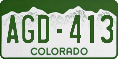 CO license plate AGD413