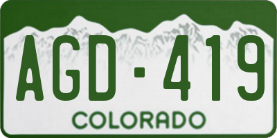 CO license plate AGD419