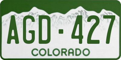 CO license plate AGD427
