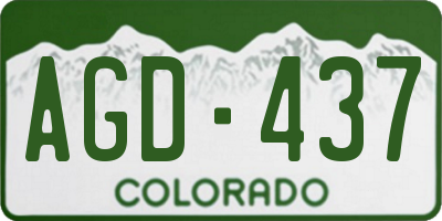 CO license plate AGD437