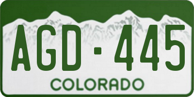 CO license plate AGD445
