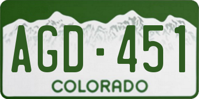 CO license plate AGD451
