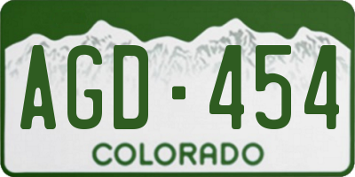 CO license plate AGD454