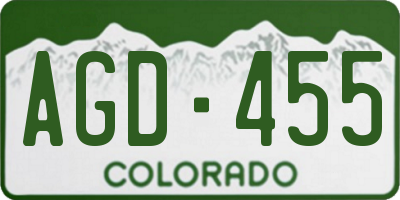 CO license plate AGD455