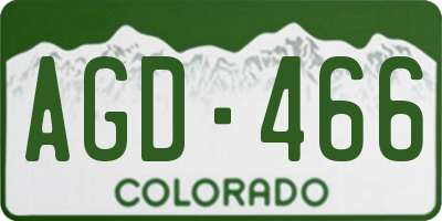 CO license plate AGD466