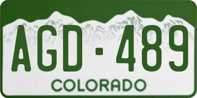 CO license plate AGD489