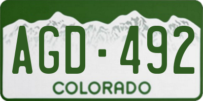 CO license plate AGD492