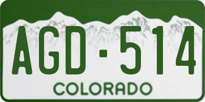 CO license plate AGD514