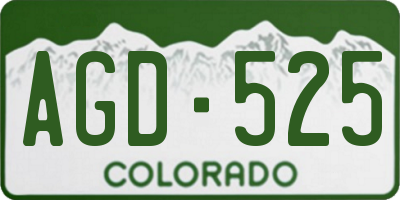CO license plate AGD525