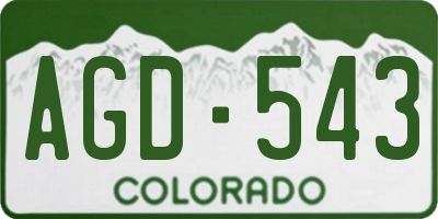 CO license plate AGD543