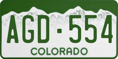 CO license plate AGD554
