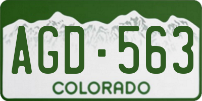 CO license plate AGD563