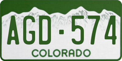 CO license plate AGD574