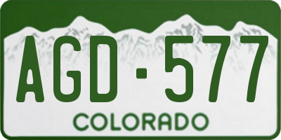 CO license plate AGD577