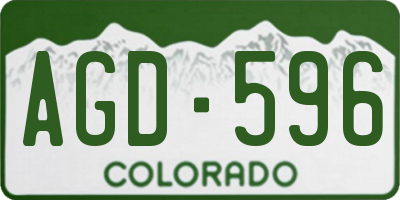 CO license plate AGD596